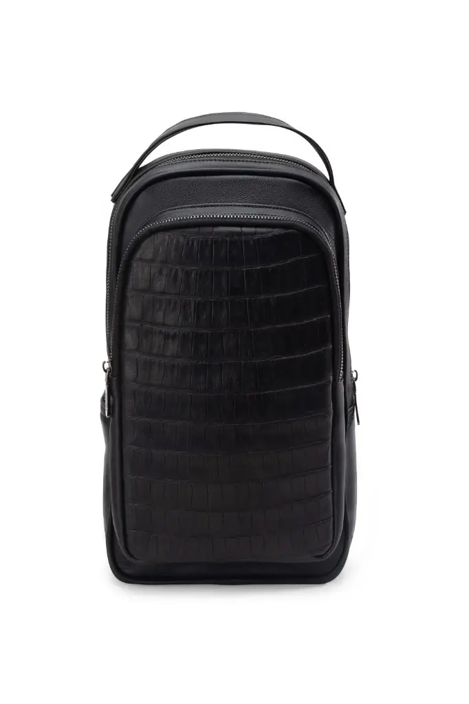 MINI BACK PACK COCODRILO NEGRO
