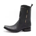 MEDIA BOTA JAUREGUI AVESTRUZ NEGRO